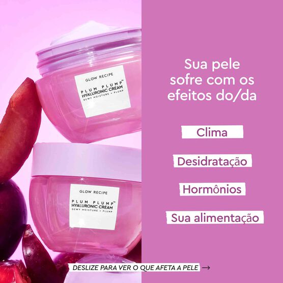 HIDRATANTE FACIAL COM HIALURONICO GLOW RECIPE PLUM PLUMP REFILL