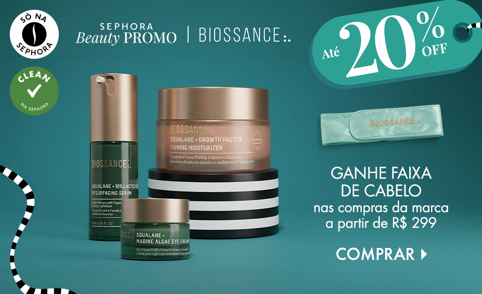 Biossance | Ganhe faixa de cabelo nas compras da marca a partir de R$ 299